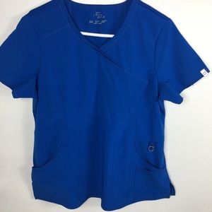 Cherokee Infinity blue scrub top Large